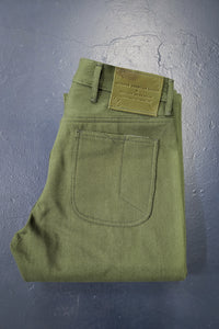 Green Casual Denim Pants