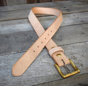 The Brasstown roughout leather belt