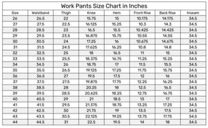 17 oz Fabric Work Pants